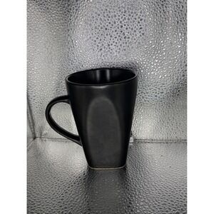 Gibson Elite Evening Blossom Coffee Mug‎ Matte Black Square Base Stoneware Cup